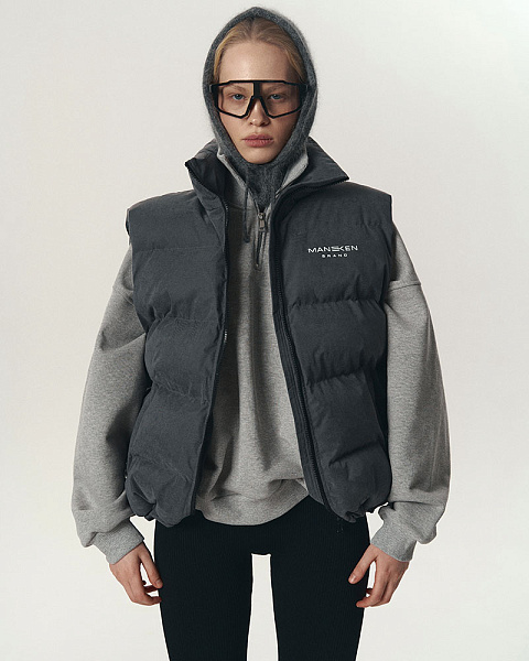 ЖИЛЕТКА “OVERSIZE VEST PEACH EFFECT” | ГРАФИТ